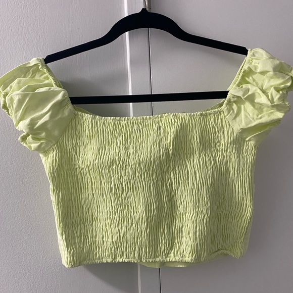 Bustier-style linen crop top - Picture 2 of 3